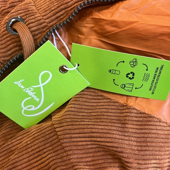 Sam Edelman corduroy puffer jacket, xs, cognac, women’s, new with tag - Picture 6 of 6